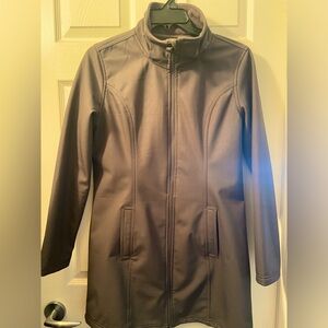 3/4 length ladies small coat. The outside is waterproof and inside is fleece